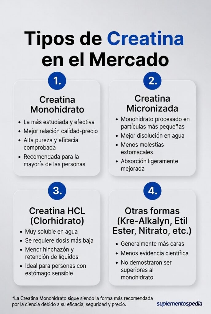 Creatina Monohidrato vs HCl vs Kre-Alkalyn: Comparativa con Evidencia Creatina Monohidrato vs HCl vs Kre-Alkalyn: Comparativa con Evidencia