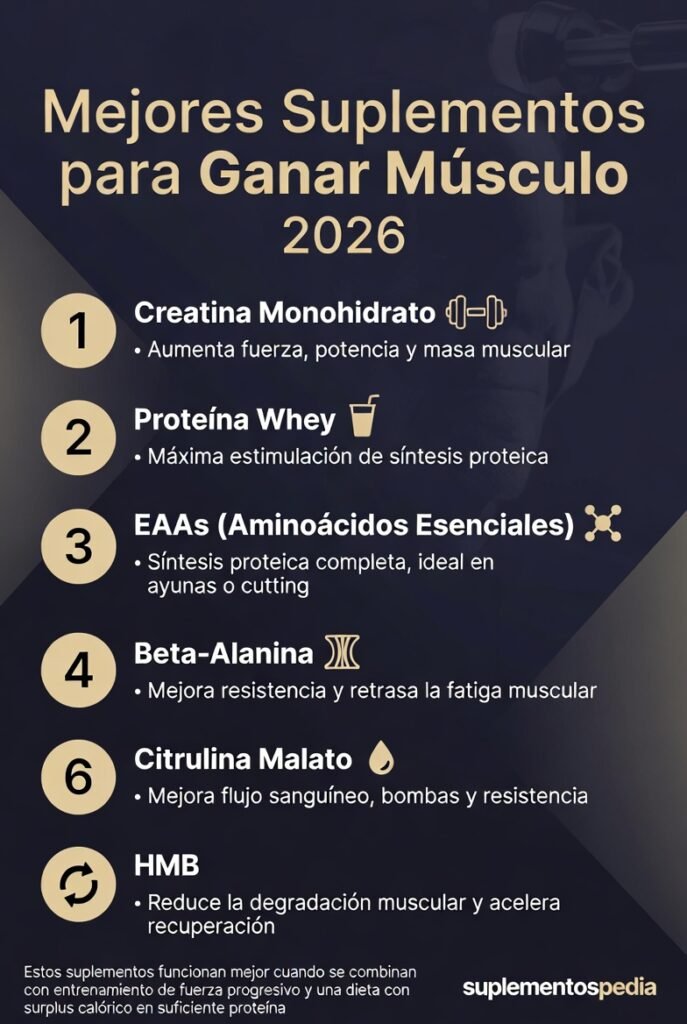 Mejores Suplementos para Ganar Músculo: Guía Basada en Evidencia 2025